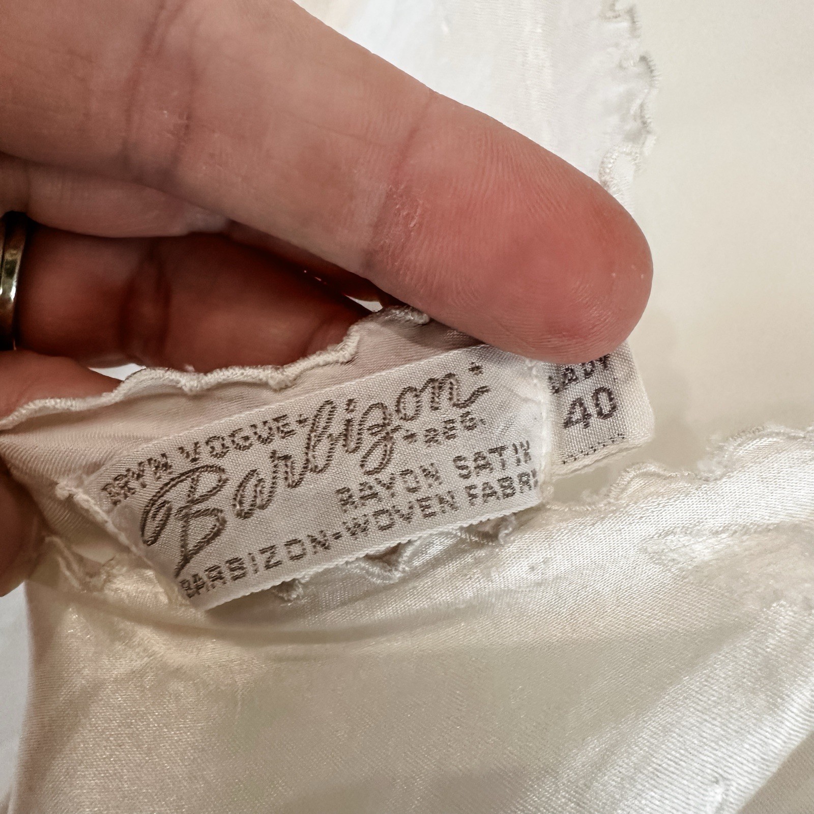 VTG Barbizon Slip Nightgown Lingerie Bryn Vogue Lady 40 White 1940’s