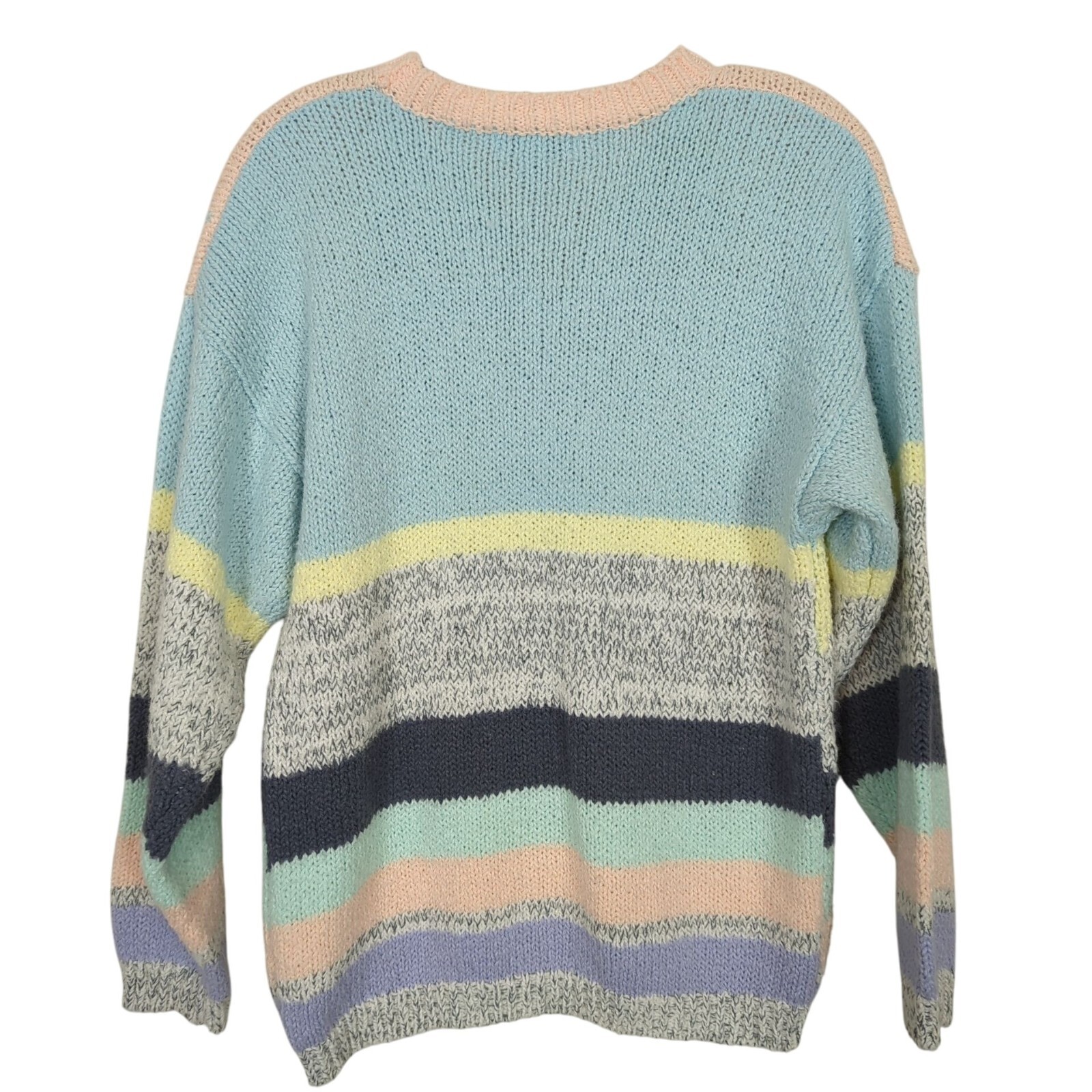 Vintage One Step Up Chevron Pattern Sweater Medium Acrylic Knit