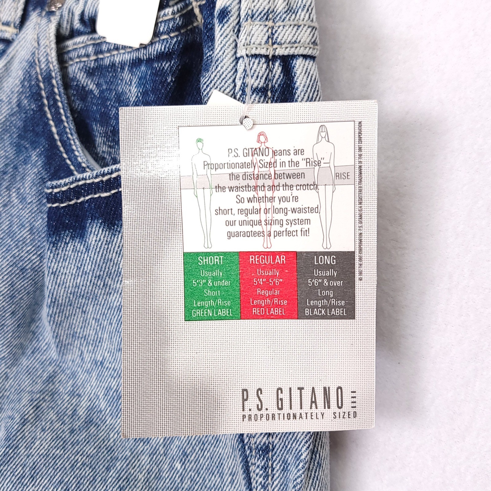 Vintage PS Gitano High Waisted Acid Wash Tapered Mom Jeans NWT Size 10 Regular