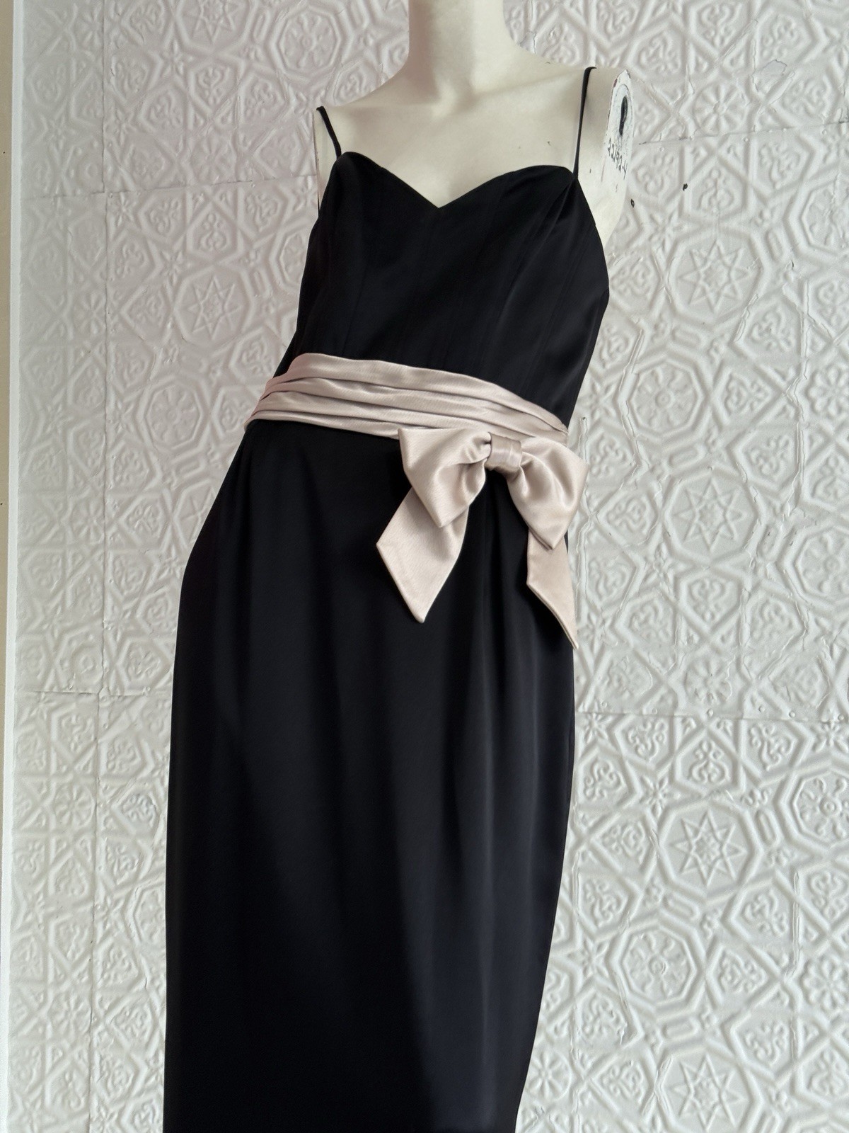 Vintage ABS Black Gown-Corset-Spaghetti strap-party dress NWT-1990s formal prom