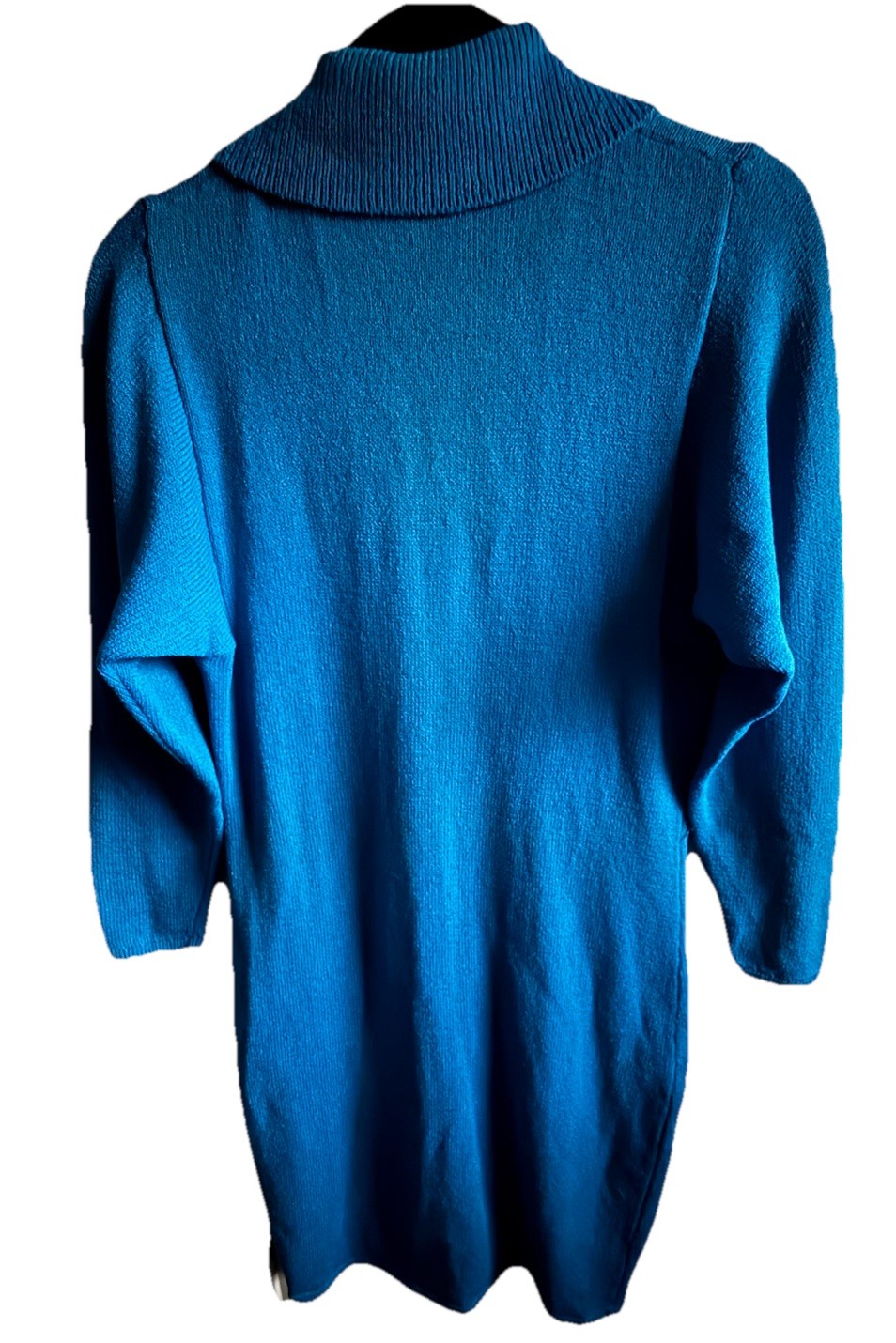 Vintage Collector St. John Santana Knit Enamel Button Teal Spring Dress M / L