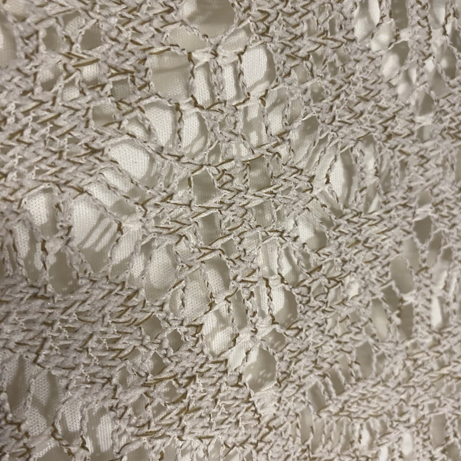Ruby Rd Cream Lace Flowing Skirt, Lined, Size PM, Elastic Waist, Flowing