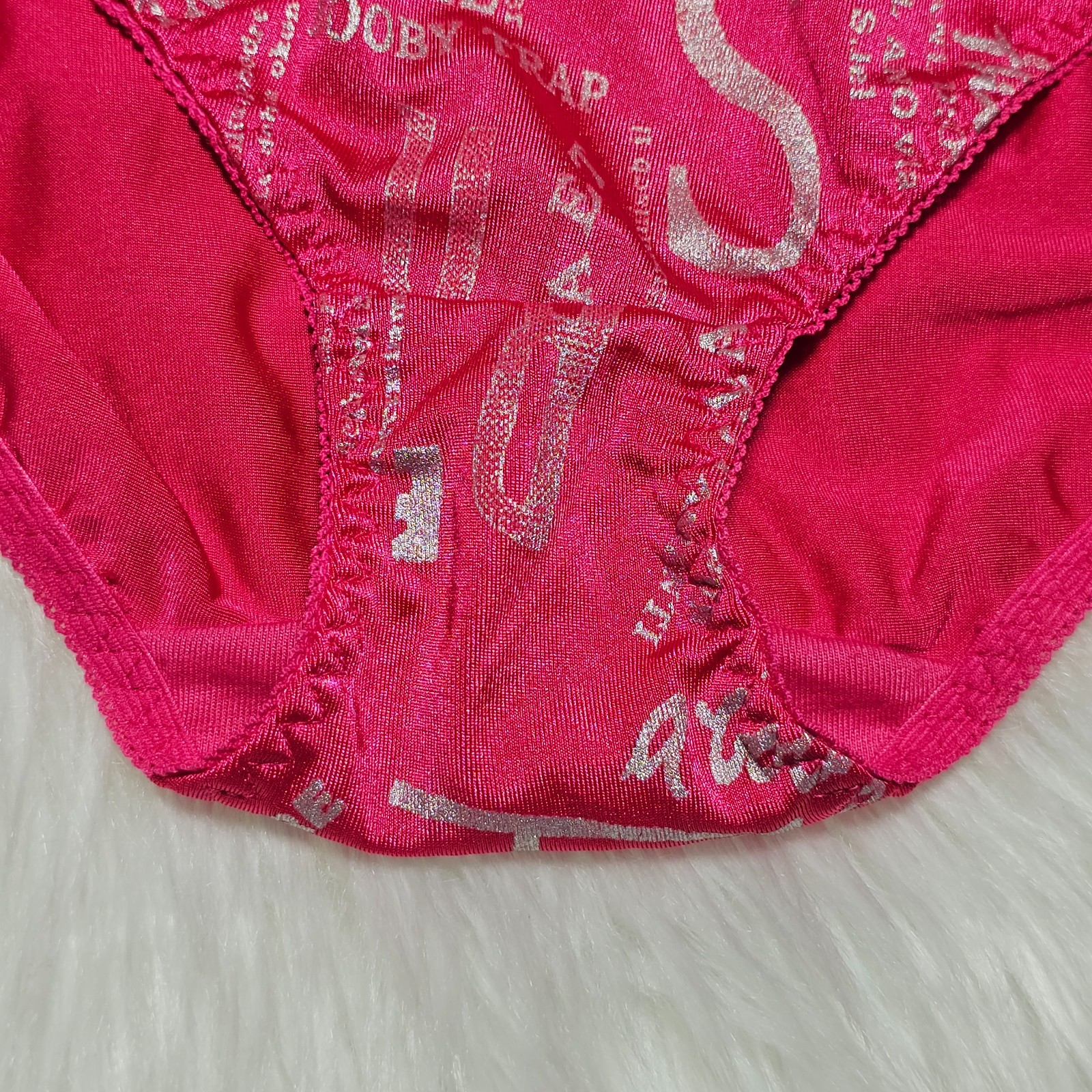 VTG Silky Panty Hot Pink Bikini Sissy Nylon Elastane Brief Size Small Hip 32-36″