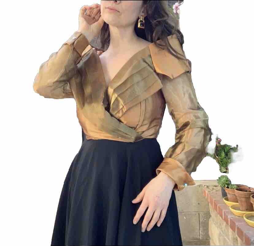 Last call! Vintage 80s Glitter Caramel Party Dress