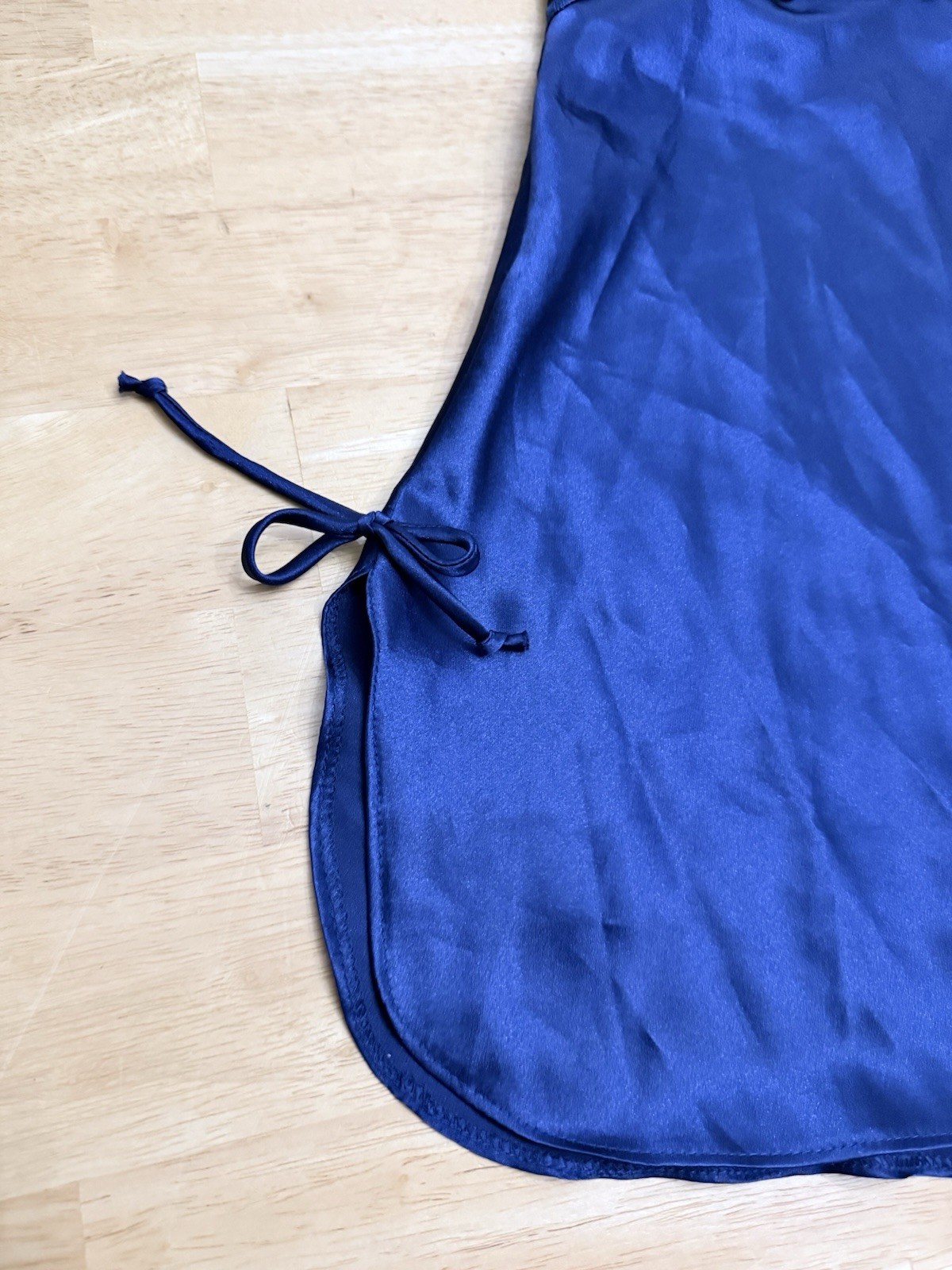 Vintage 80s 90s Lingerie Set Navy Blue Lace Silky Satin Sheer Sexy Thong Undie L