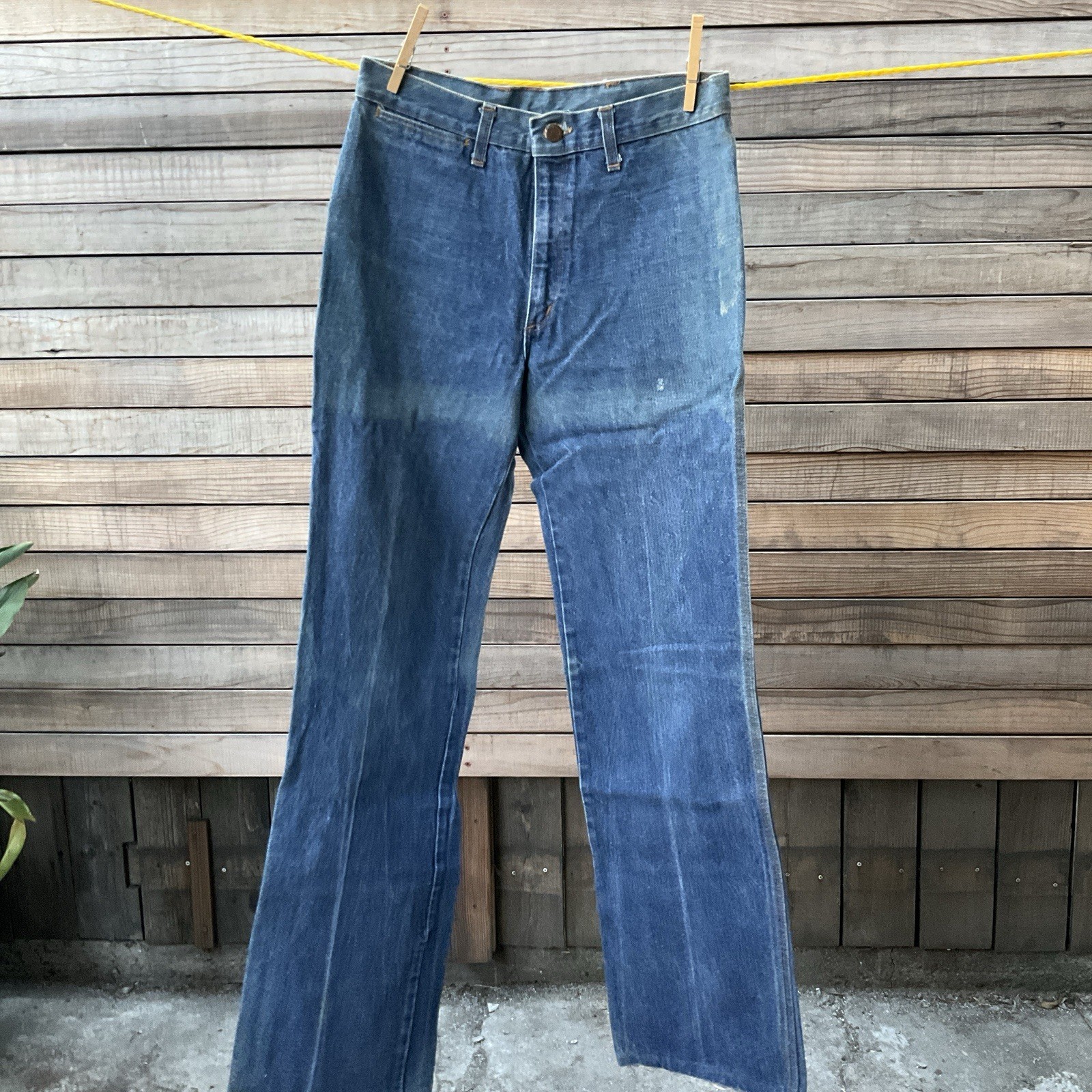 Vintage Sharpfinger 70s Flare Jeans 28×33 Hippie Denim Patchwork Bell Bottom