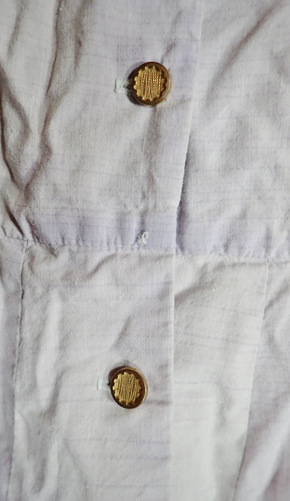 Vintage 80s Lavender Linen Blend Shirt Dress (S) Dolman Sleeve V-Neck Flare Midi