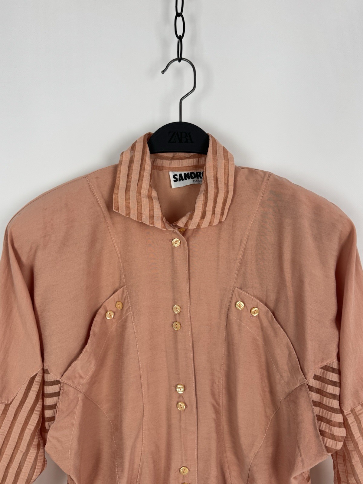 70-80’s Vintage Rare Sandro Paris Chest Pockets Blouse