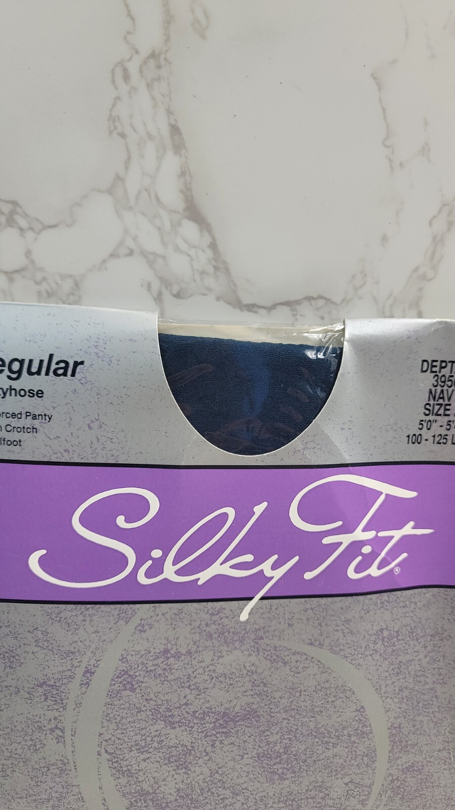 Vintage A Silky Fit Bill Blass Pantyhose Navy Blue USA 3950 Classic Solid