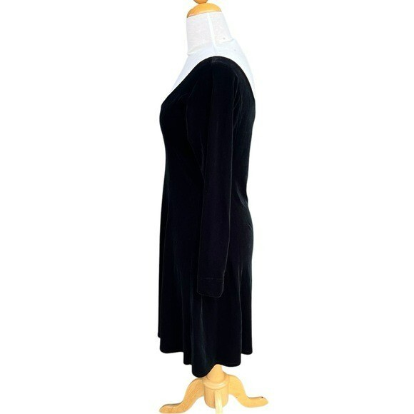 VTG Bruno Duluc Kush Black Velvet Scoop Neck Skater Dress Whimsigoth Witchy XL