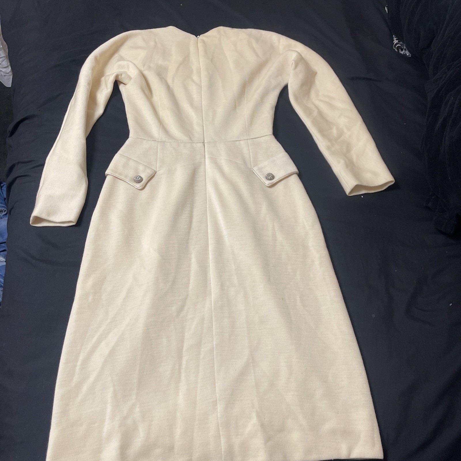 Vintage Geoffrey Beene Cream Dress Size 6
