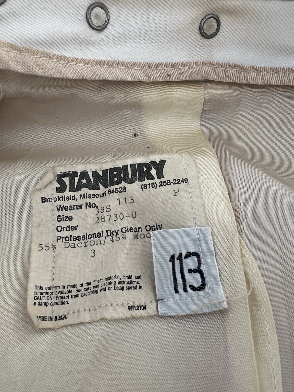 Vintage Stanbury Wool Red And White Military Style Marching Band Jacket 38