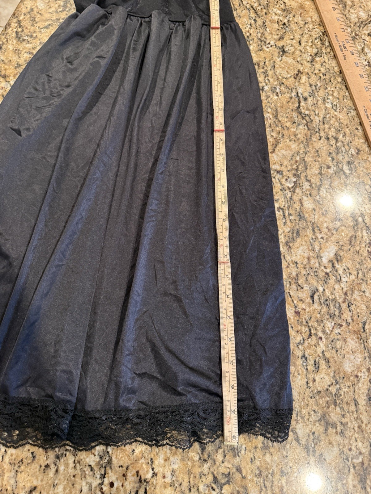 Youthful creations womens black vintage lingerie slip dress lace detail 40 B C D