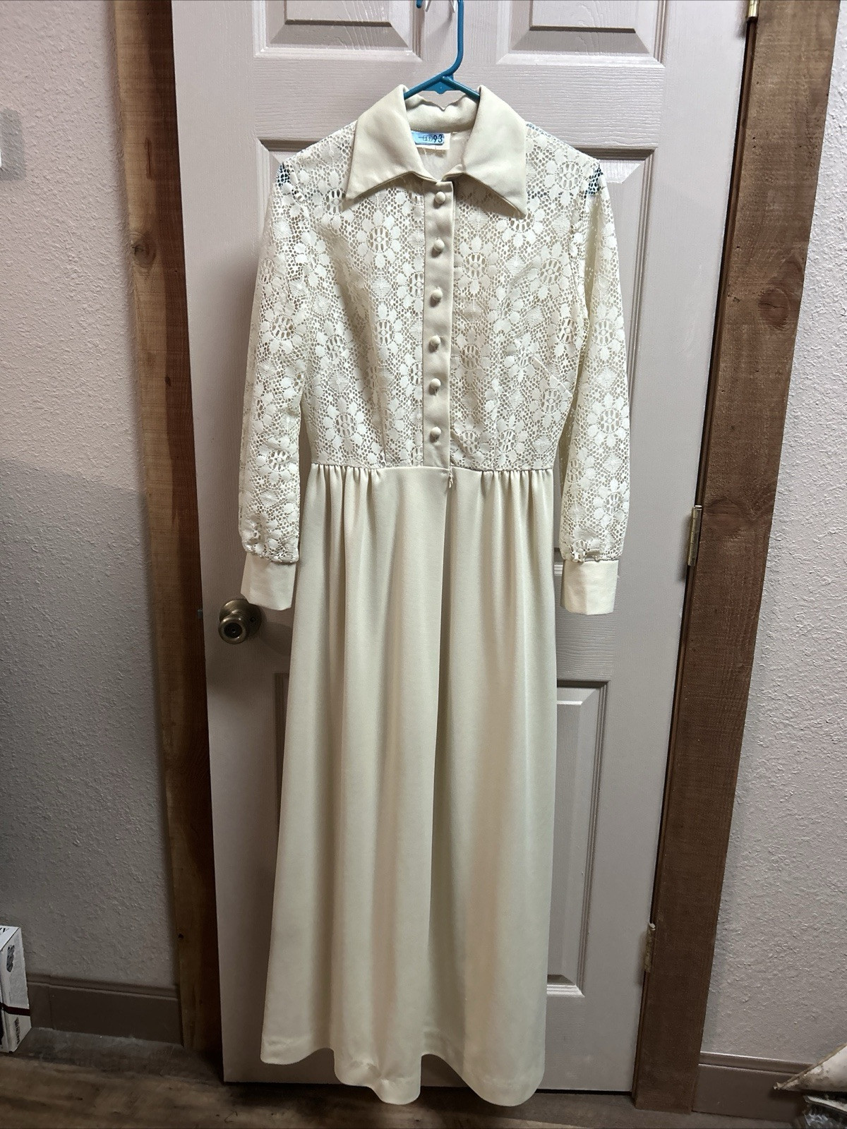 Vintage 70s Toni Todd Yellow /cream Maxi Dress Small?