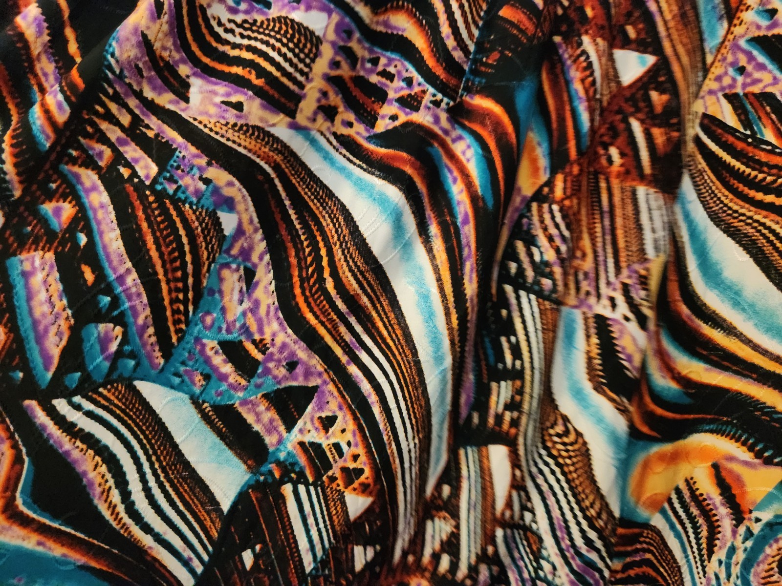 Cocomo Vtg Womens Swirl Abstract Top Sz 2X Groovy Boho Hippie Beautiful Colors