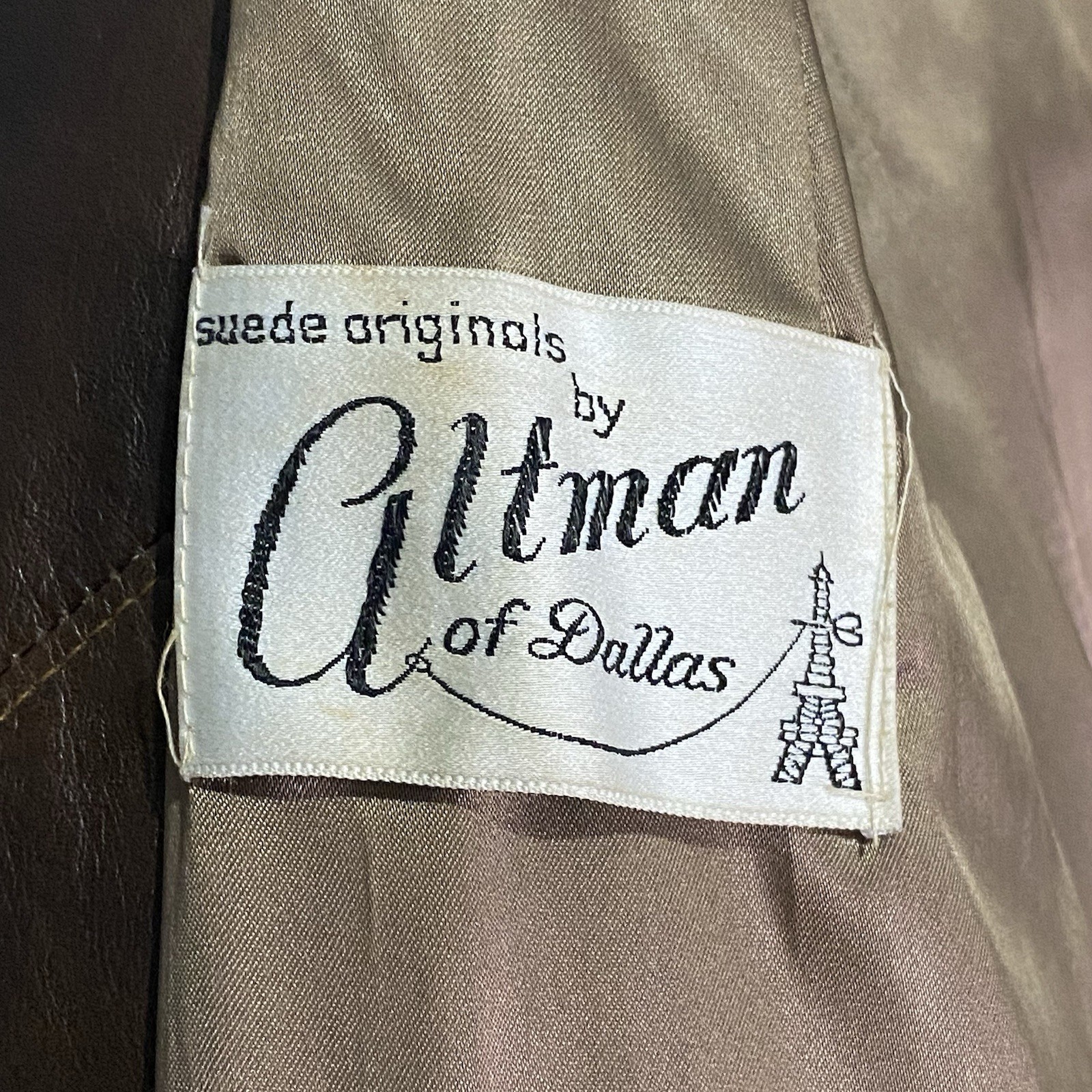Vintage 60s Hide Leather Trench Coat Belt Wrap Open Wide Spread Lapel Altman
