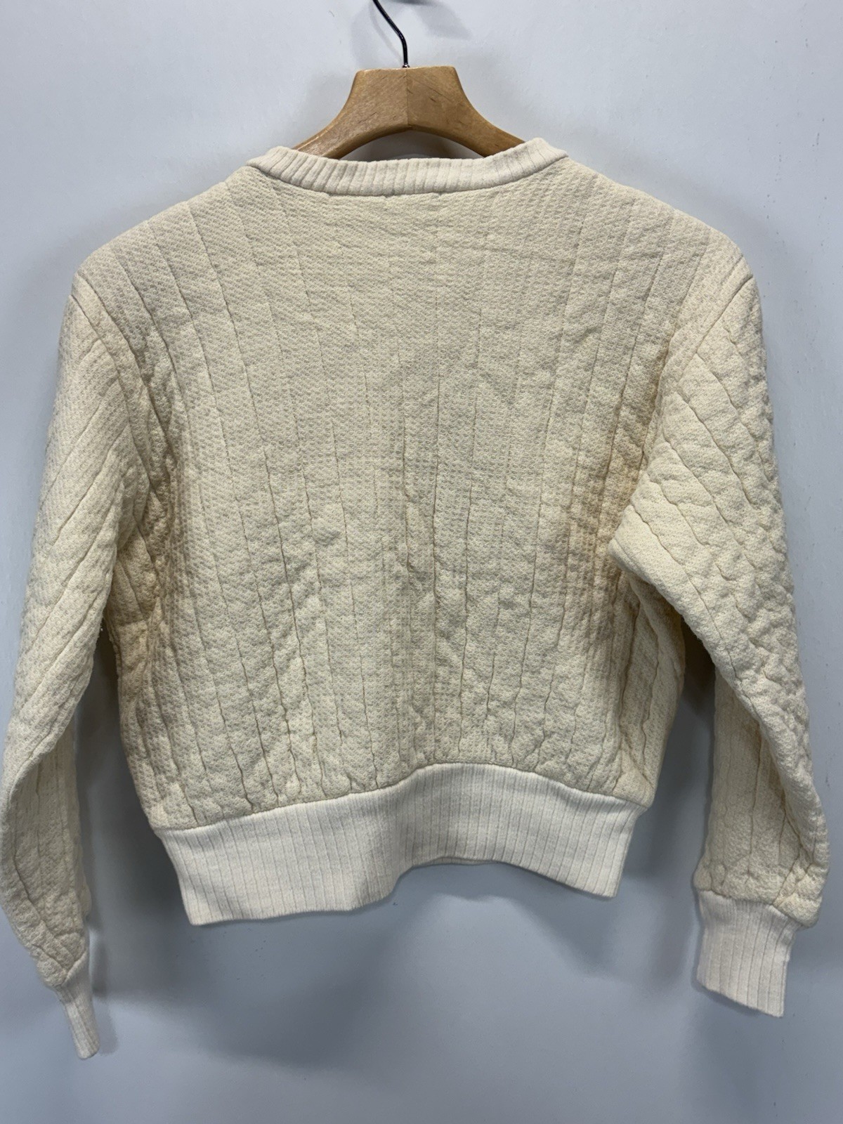 Vtg Sears Quilted Thermal Long John 2 Pc Set Sz M L Ivory 60s Flame Resistant