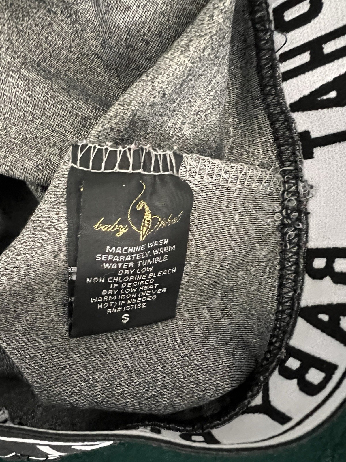 Y2K BABY PHAT Gray/ Yellow Women’s 2000s Cropped Hoodie Logo Trim Small