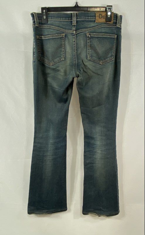 Vintage Y2K D&G Dolce & Gabbana Women’s Blue Low Rise Distressed Flare Jeans 30