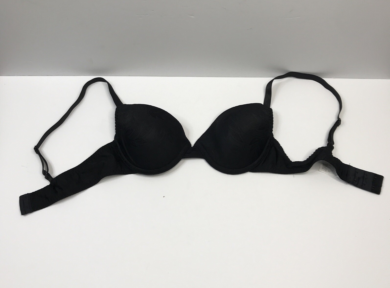 Vintage 1990s Vanity Fair Womens Sz 36A Black Padded Bra Style 75-299