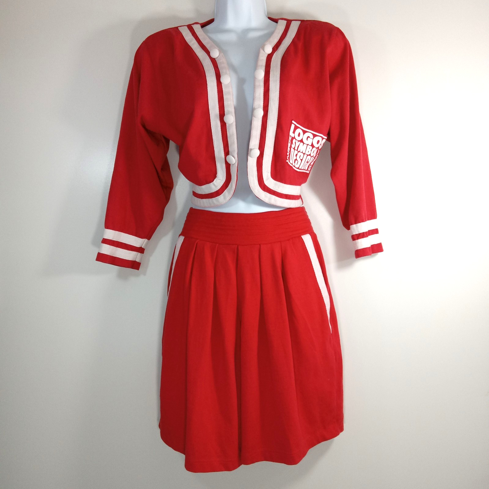 Vtg 70s Mariniere Jacket and Shorts Pleated 2 Piece Set Promo Wear Med