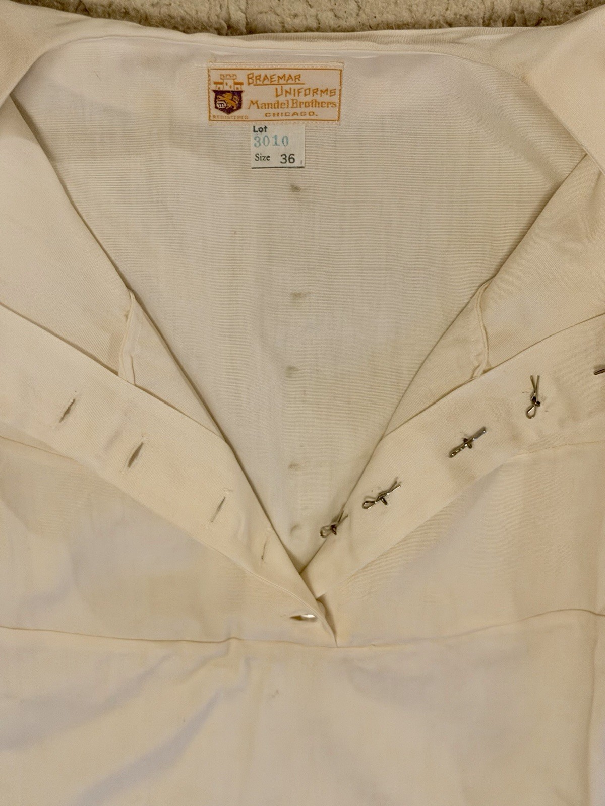 Vintage 1920s Braemer Mandel Bros Nurse Uniform Dress Bachelor Buttons Unworn