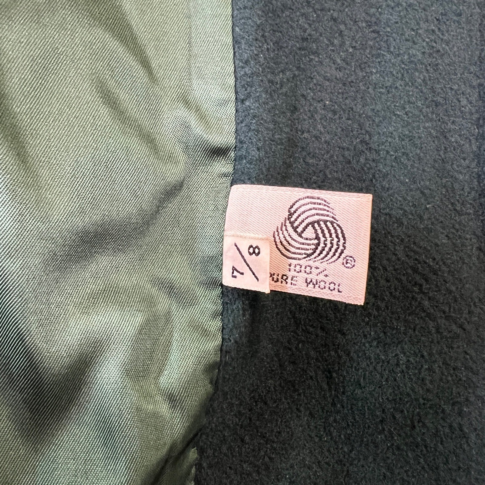 VTG Forecaster Wool Trench Coat Womens 8 Long Green Button Front Overcoat USA