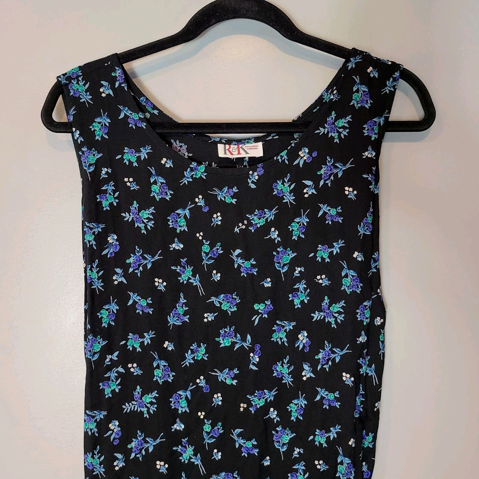 Vtg Floral Dress Cottage Fairy Grunge Y2K Sz Large 90s Tie Back Maxi Resort Boho