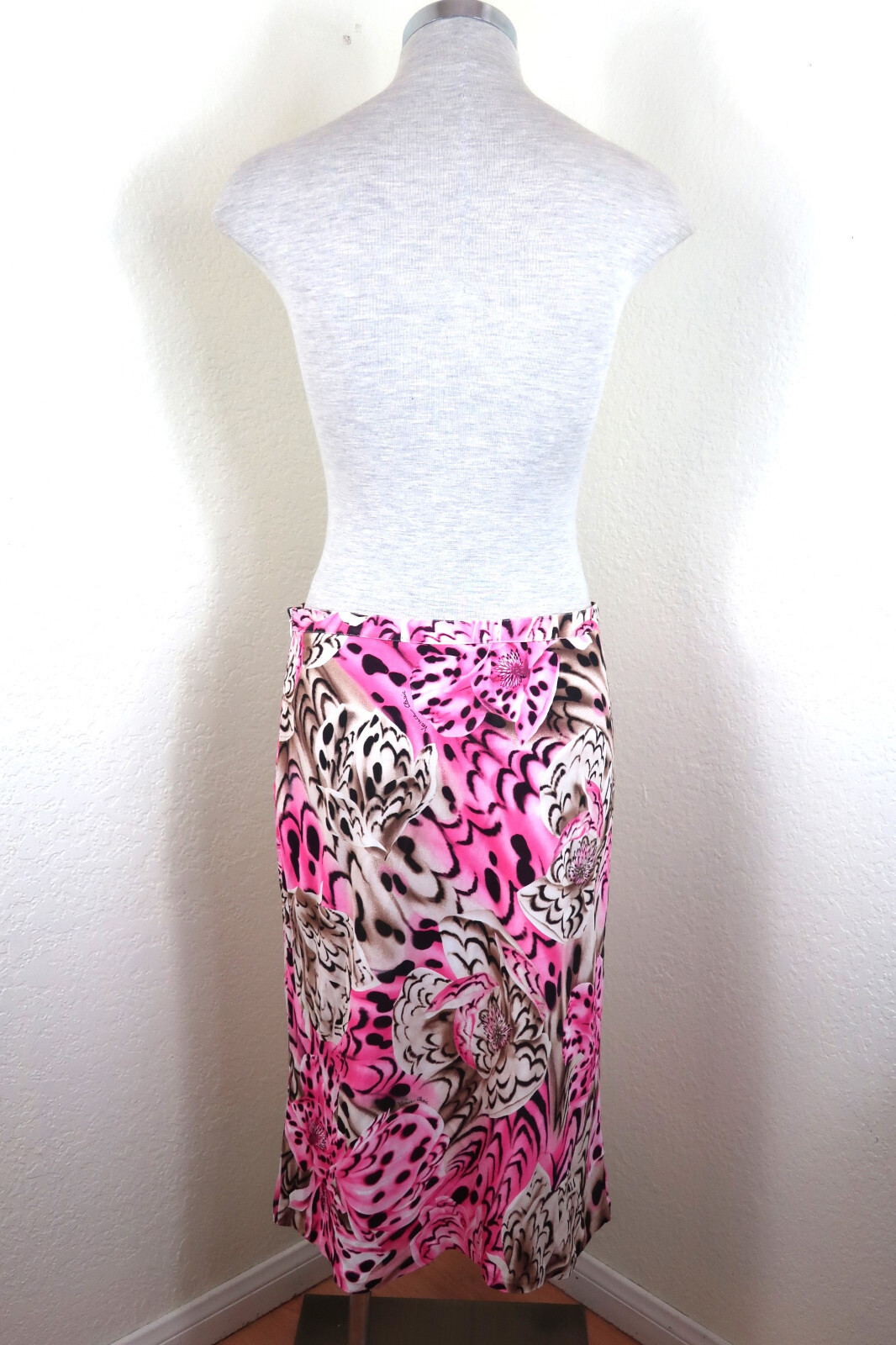 Vintage Gianni VERSACE Classic Bright Pink Leopard Pencil Skirt Medium 42 7 8