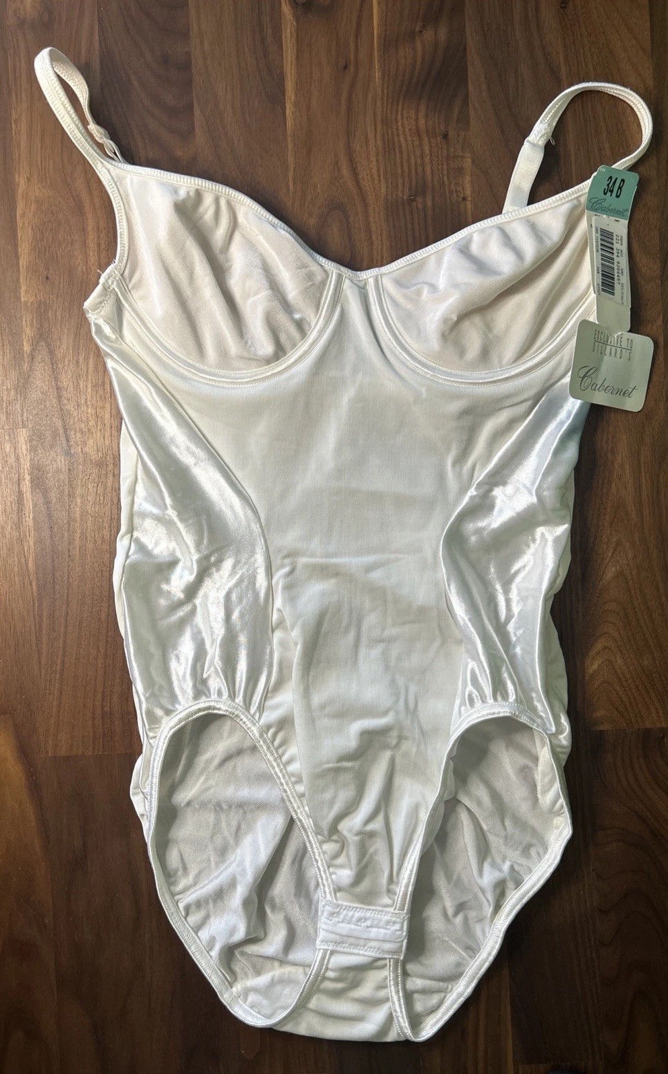 Vtg CABERNET BODYSUIT ALL IN ONE SHAPER SATINY LINGERIE BODY CON 34B Second Skin