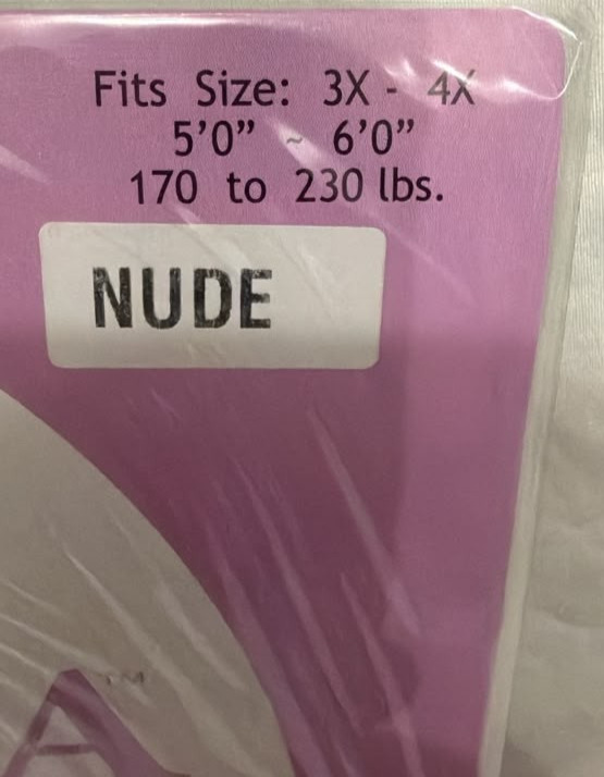 Sabra Queen Size Pantyhose Nude 3X 4X Extra Width Panel Deadstock New