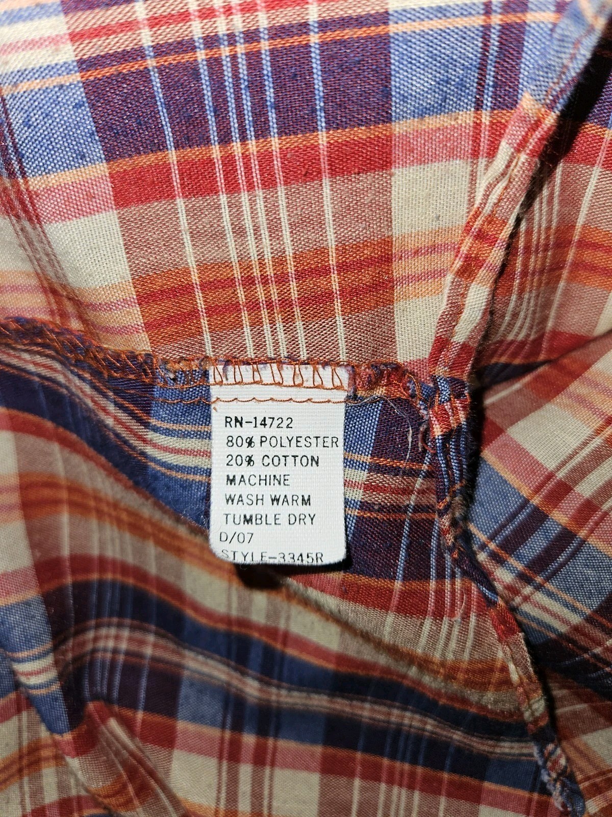 Vintage 60s/70s Cheryl Tiegs Large western plaid womens shirt pearl snap
