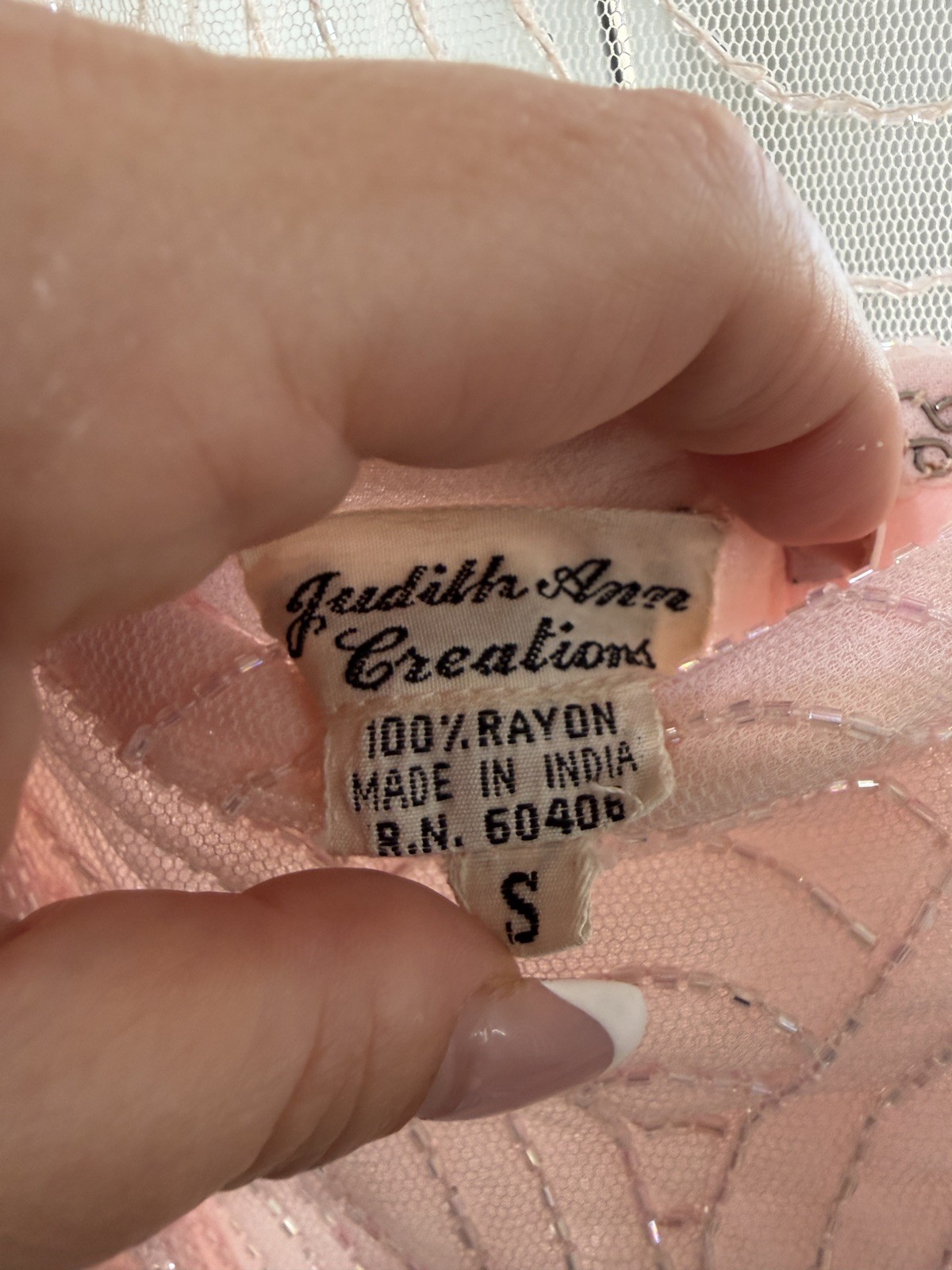 VTG Judith Ann Creations Beaded Sequin Dress/Overlay