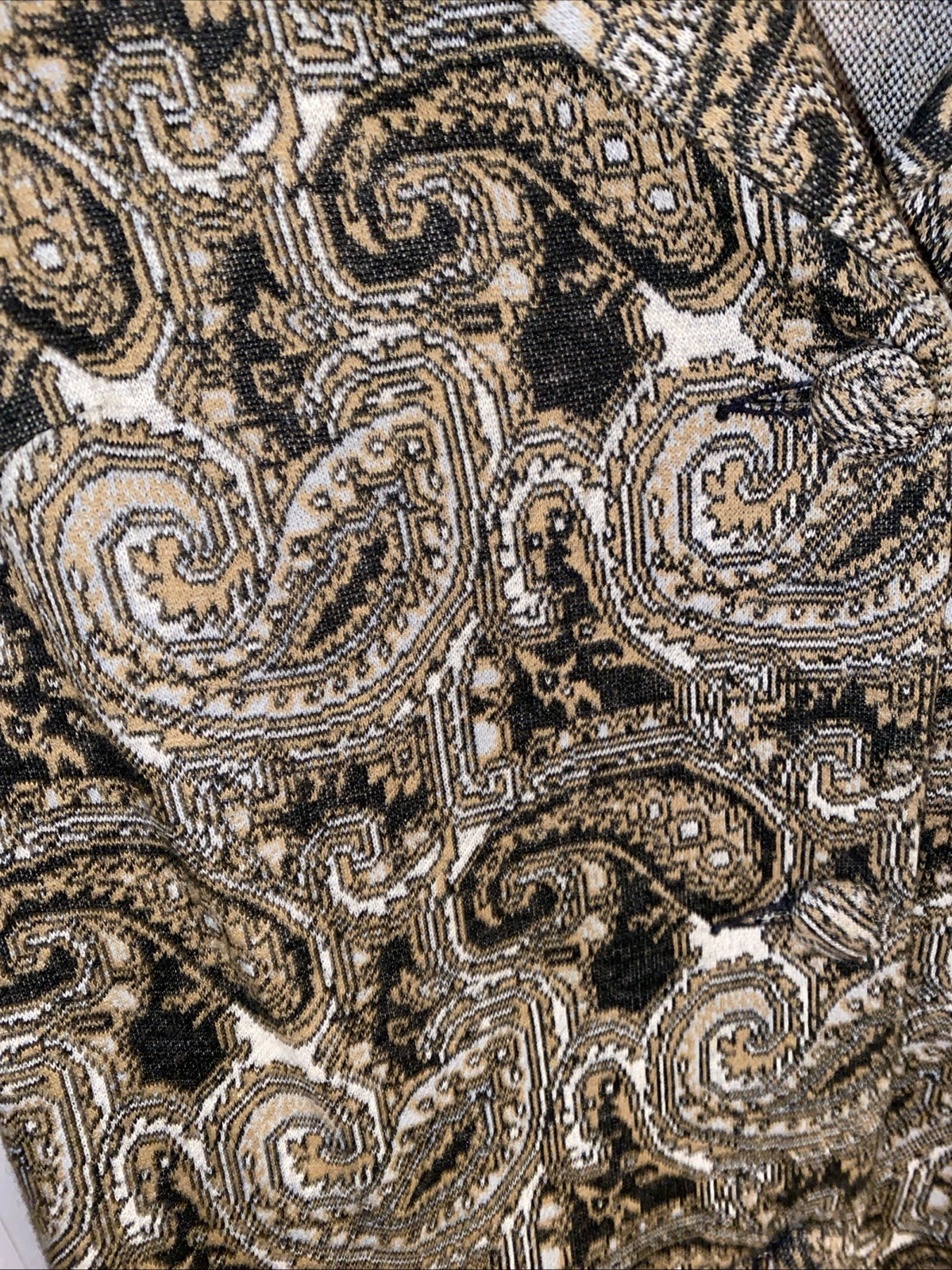 Vintage Aileen Yellow Brown And Black Paisley 2 Piece Jacket And Skirt Set