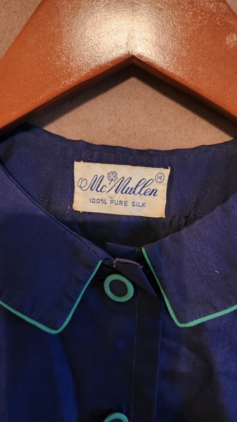 McMullen 100% Silk Shirt Dress vintage From The 50’s/60’s D11