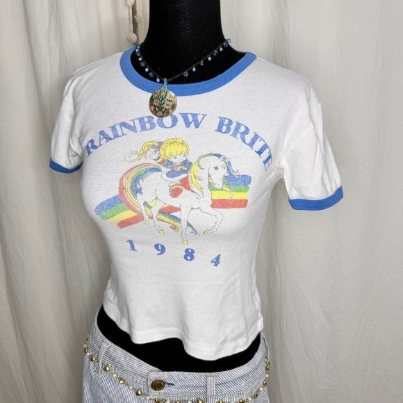 Rainbow Brite 40th Anniversary Ringer Baby Tee- M