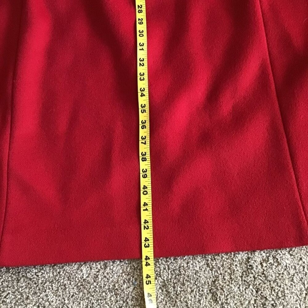 Bromleigh Vintage Red Wool Coat Stand Collar Button Front Satin Lined Women