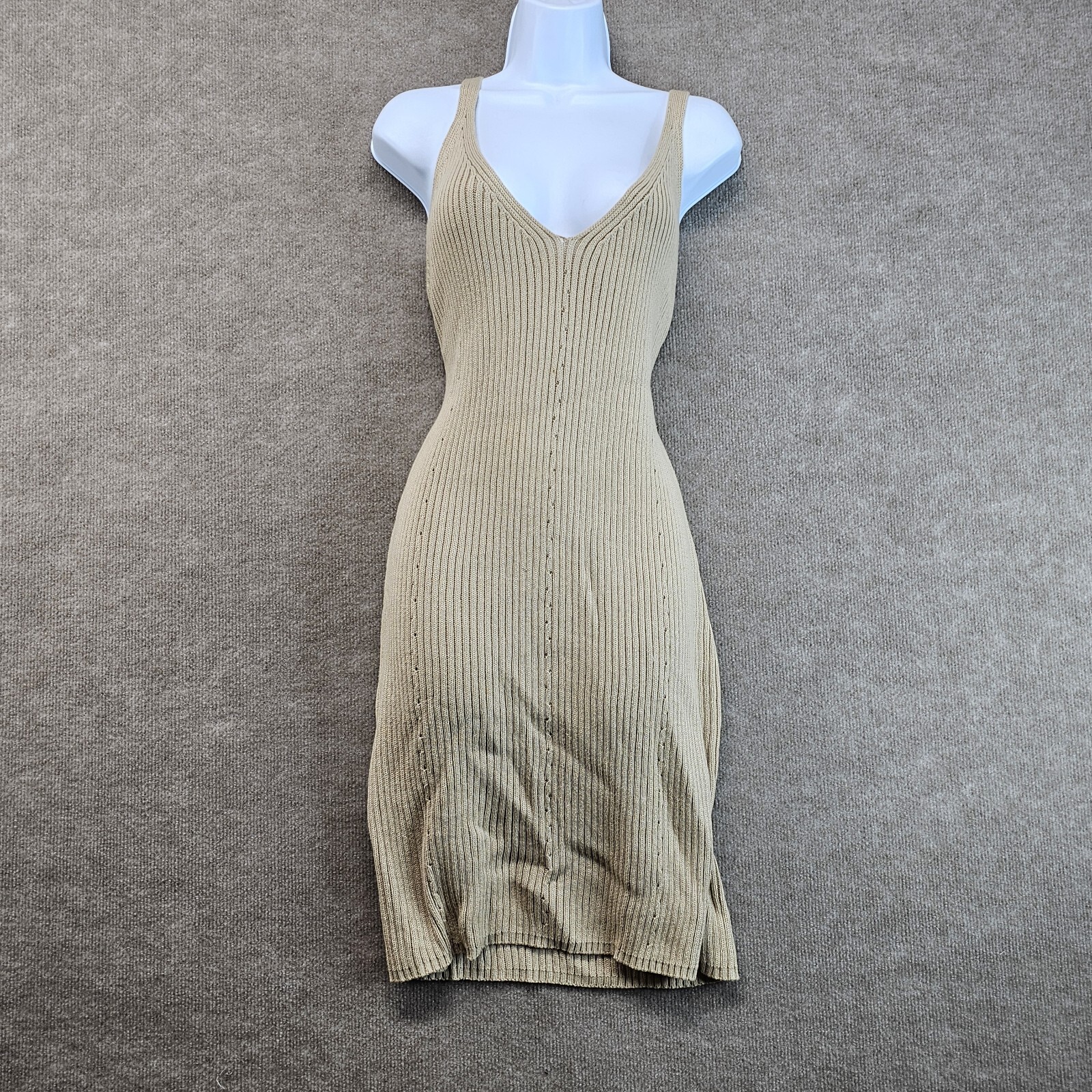 Vintage Liz Claiborne knit tank beachy slip sexy mini bodycon dress Size Large
