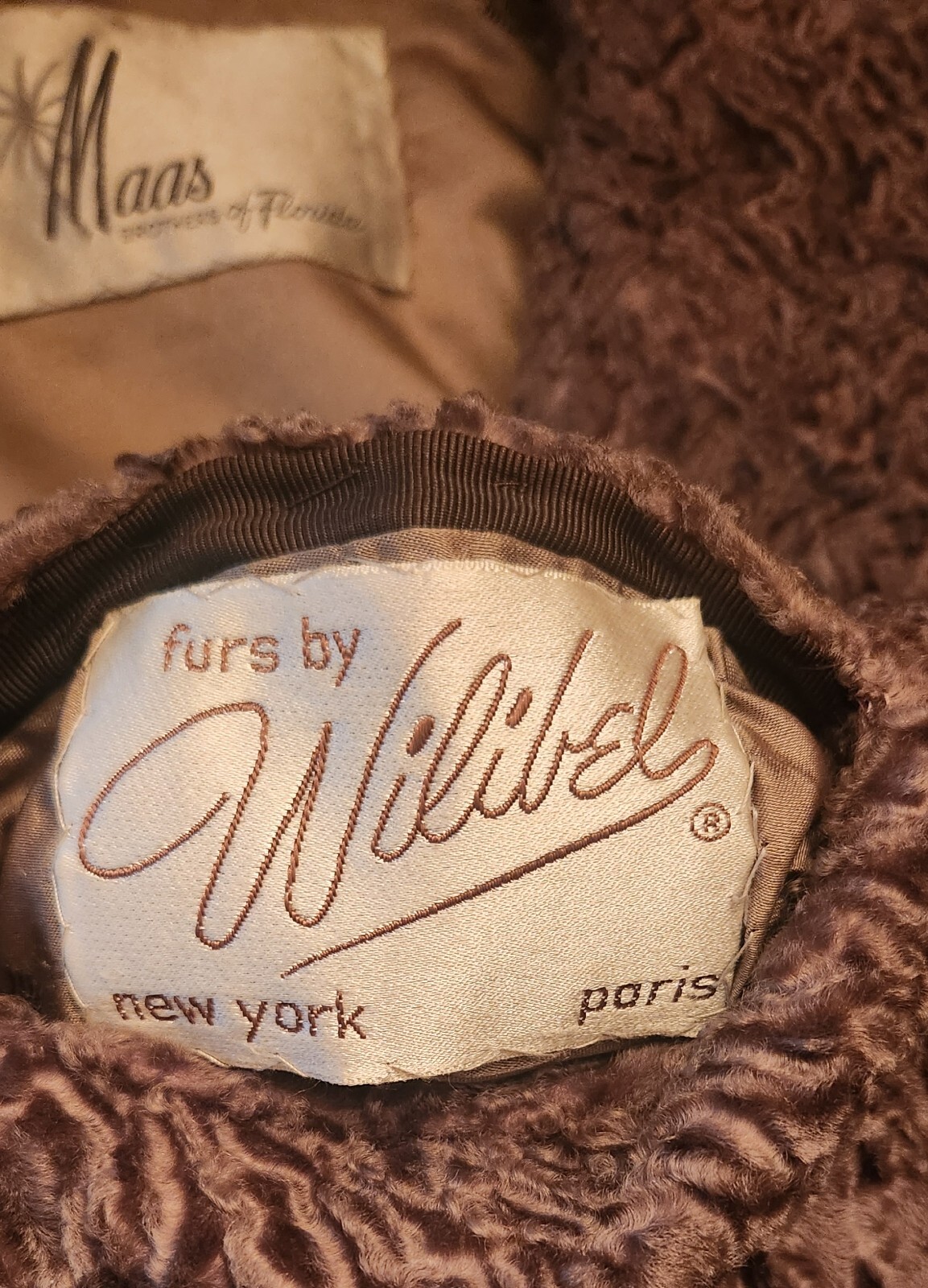Vintage Fur Coat Wilibel Maas Brothers Brown Astrakhan Lamb Tampa Florida Custom