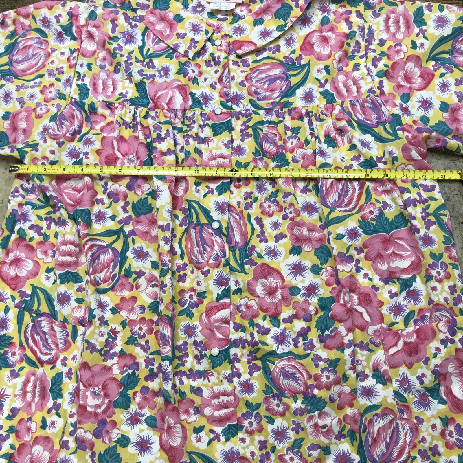 VINTAGE LADY LINDSAY Nightgown Sleeper Romantic Long Size 1X Pink Floral Pearl