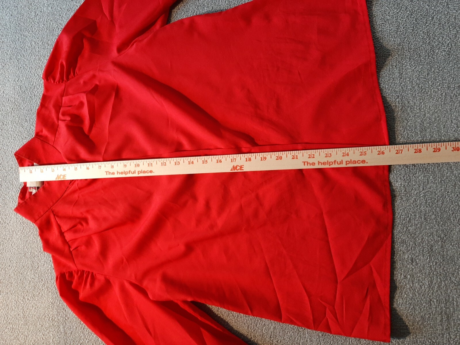 Lady Arrow Red Long Sleeve Womens Shirt Polyester light weight button Size 18