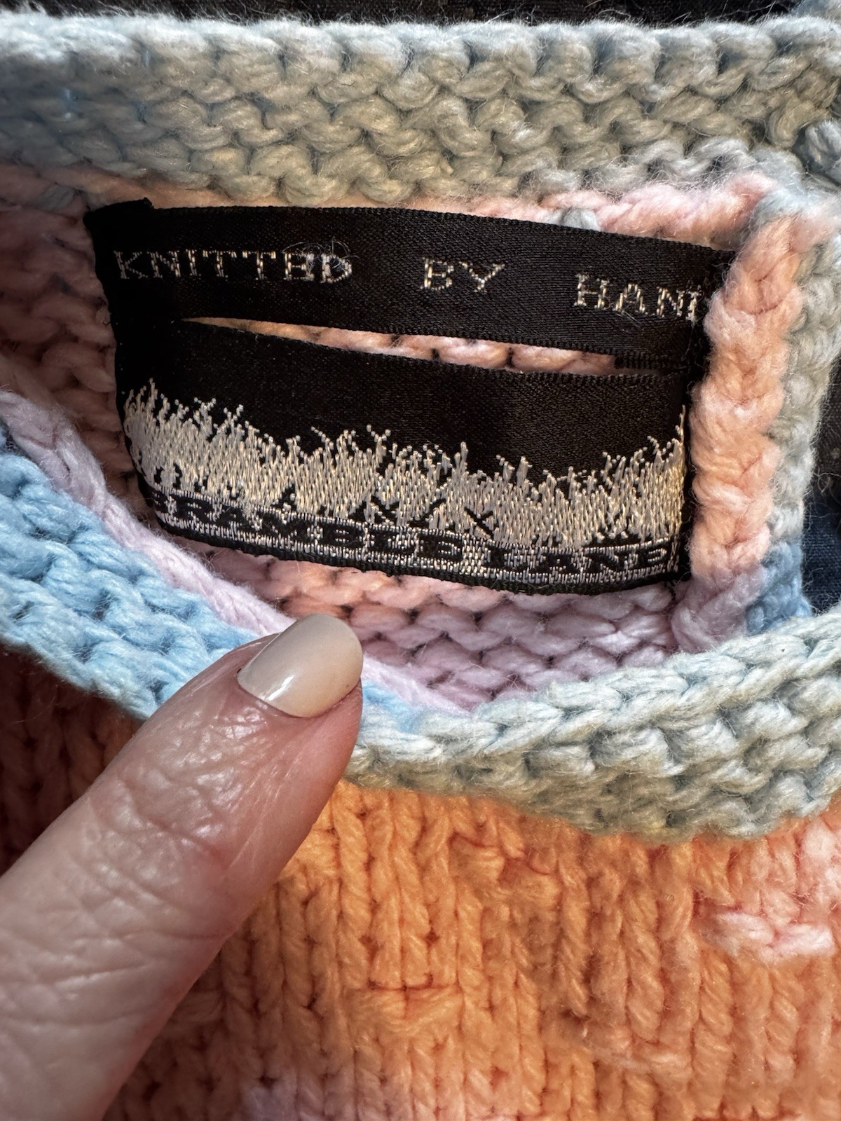 Vintage Bramble Lane Knitted By Hand Vest Sweater Size M EUC