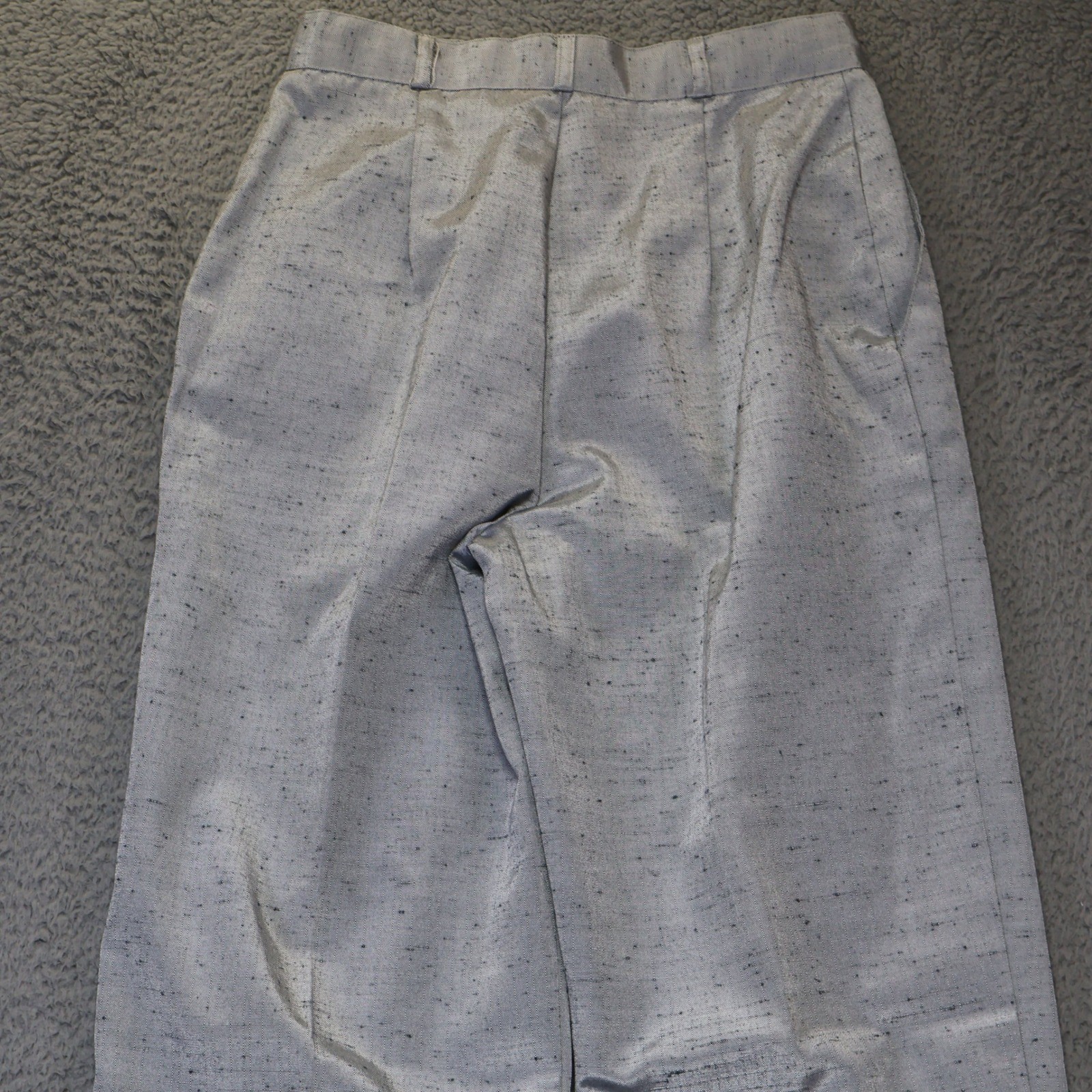 Vintage Sears Trousers Womens 10 Blue White Pleated High Waist ILGWU Made in USA