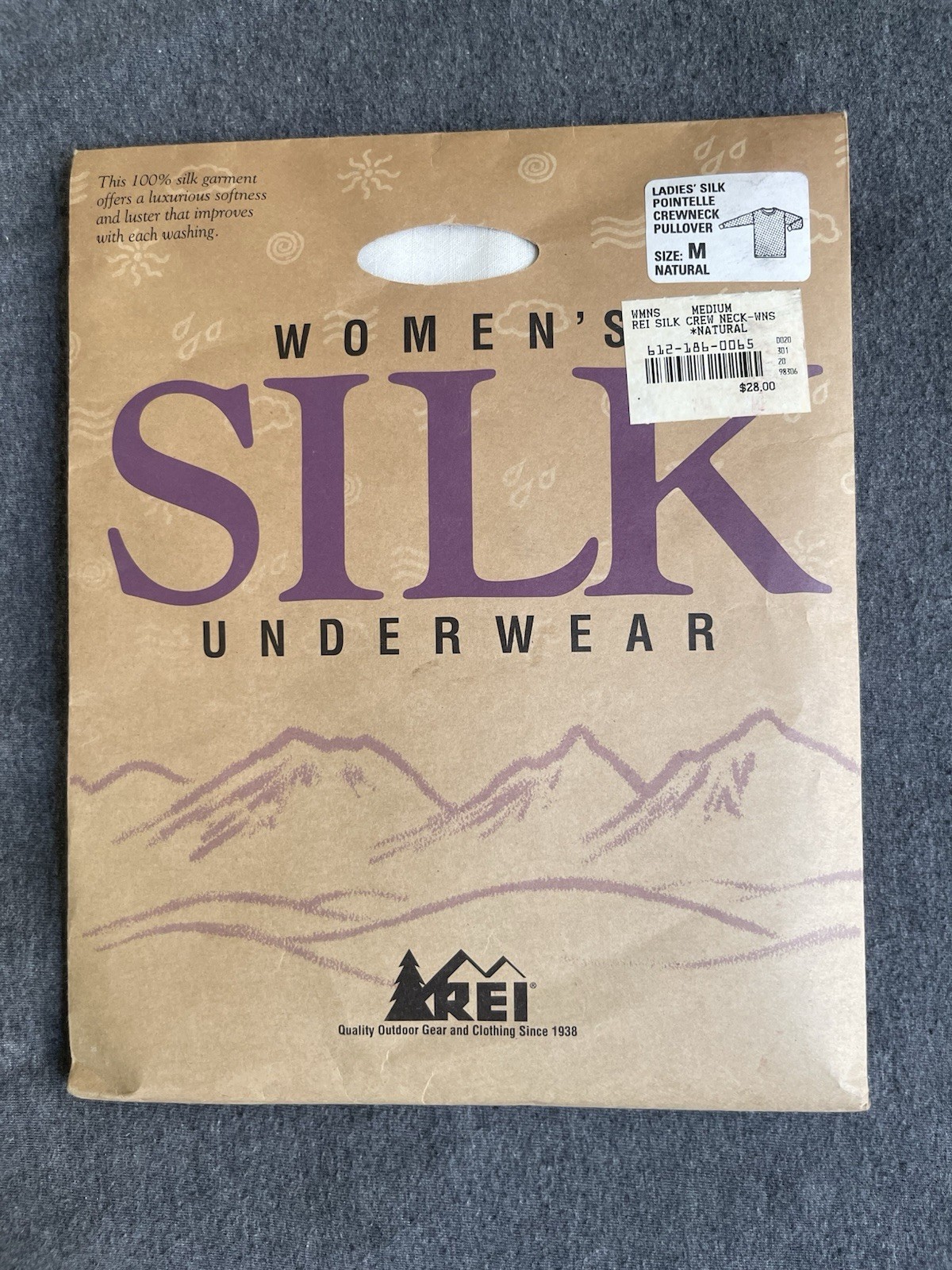 Vintage REI Women’s Silk Pointelle Crewneck Pullover Top Sz M In Natural