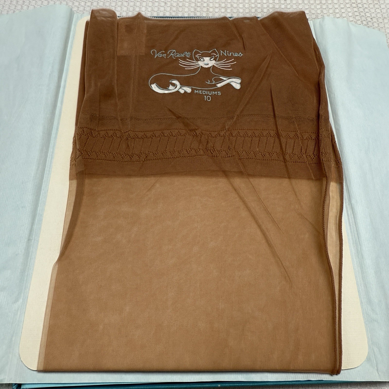 3 Vtg 50s Van Raalte Nines Celebrity 10 Nylon Stockings Seams New Box Thigh High