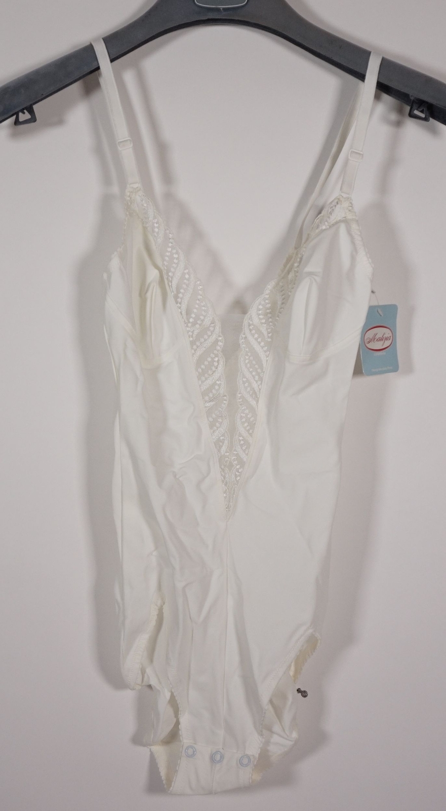 True Vintage Moalizia Corsetteria Italy Womens Bodysuit Shapewear Bianco Size 70 A