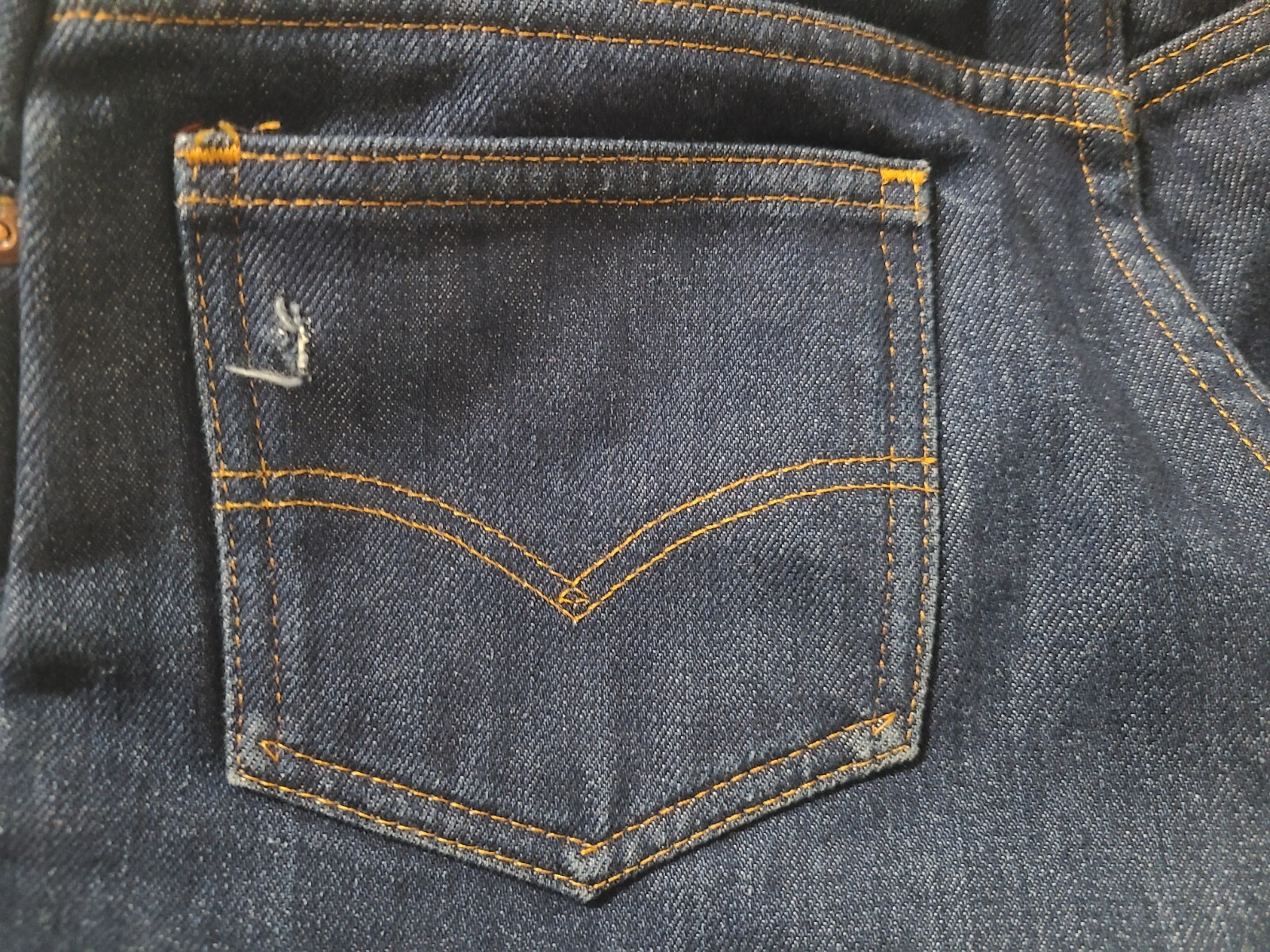 USA Vtg Womens Red Flannel Lined Levis 2517 Denim Blue Jeans Orange Tab Medium