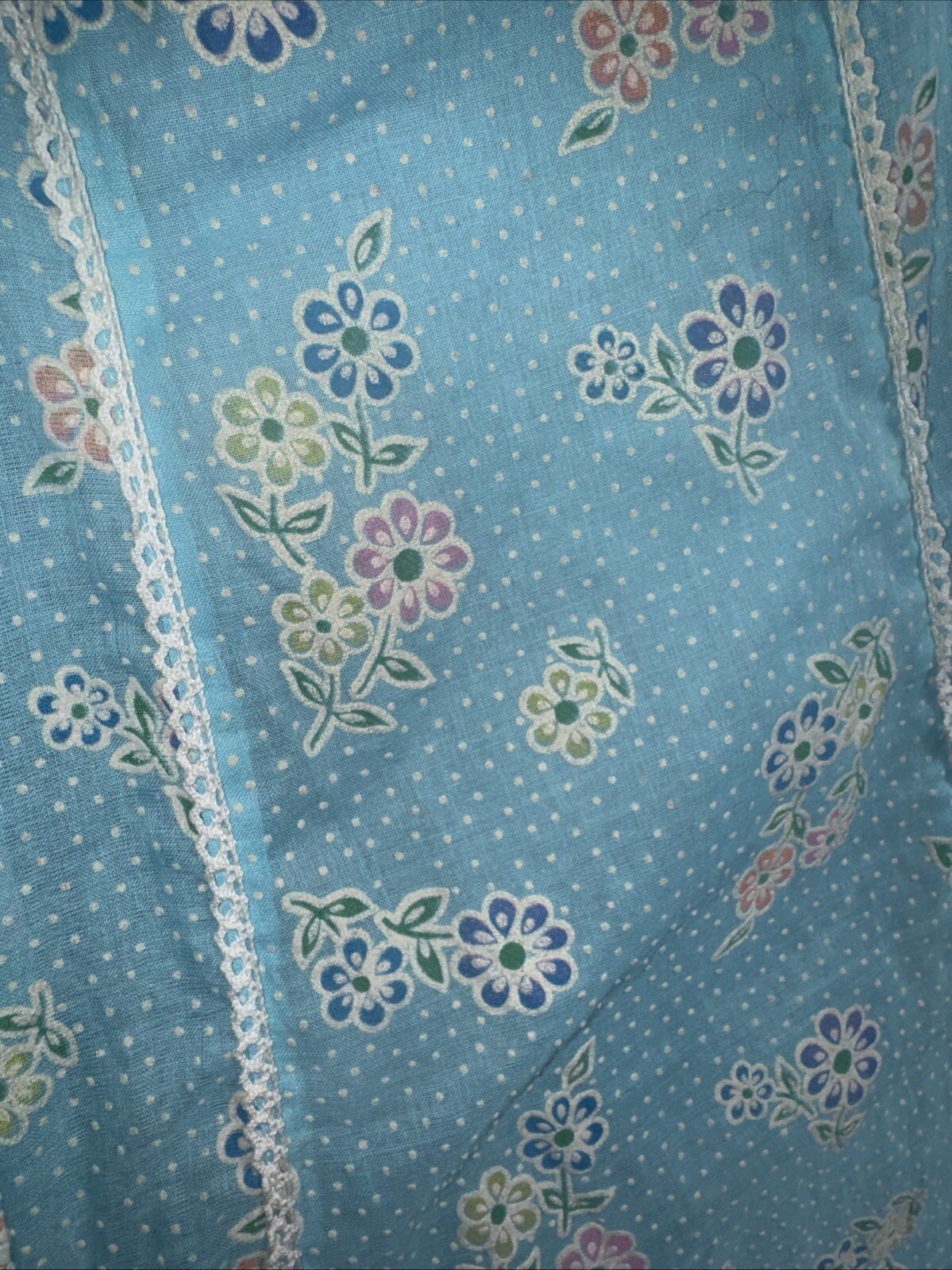 Vintage 1960s Flocked Floral Puff Sleeve Maxi Dress By Montgomery Ward Size 9/10