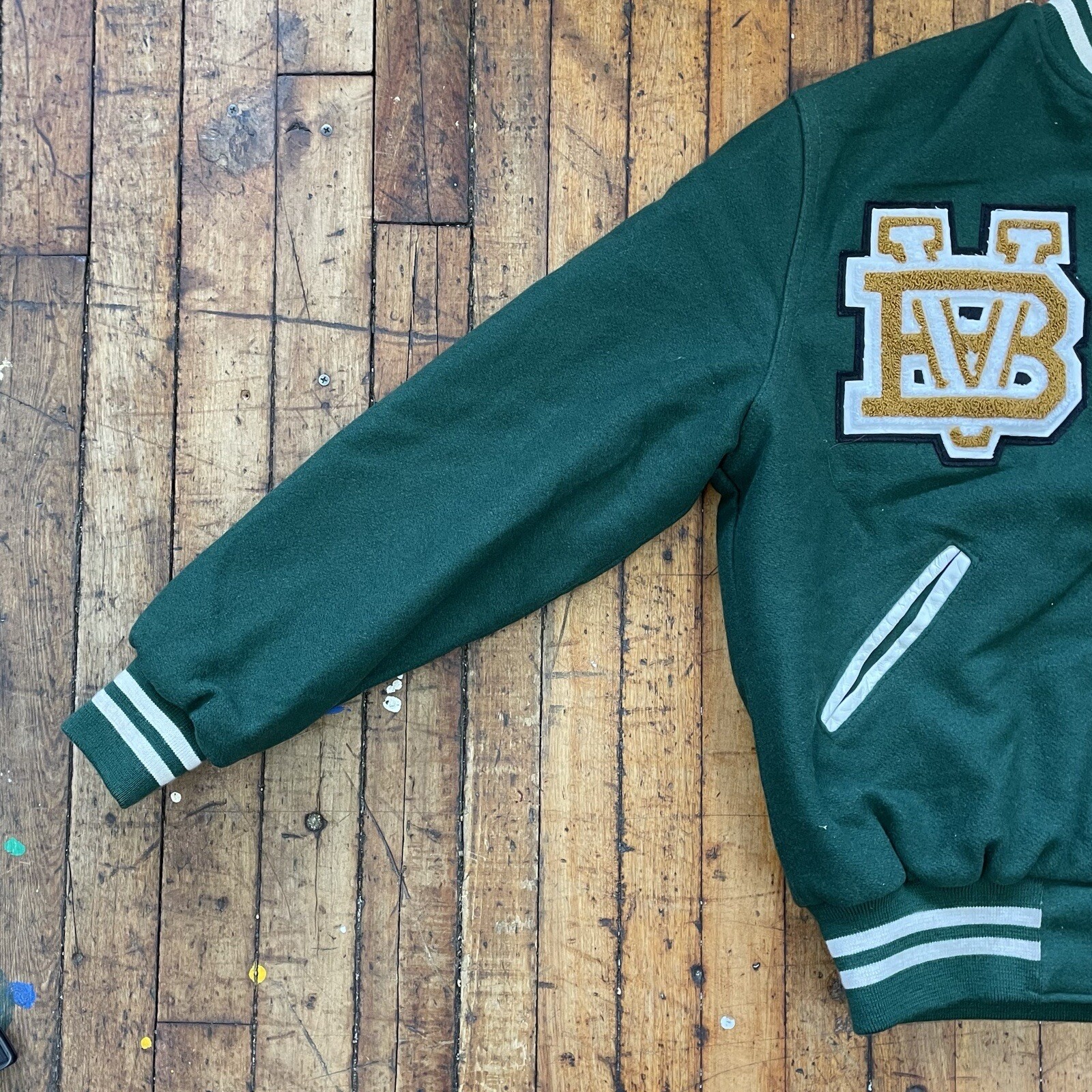 2005 ~ VARSITY Large Green Wool Snap Up Custom VOLLYBALL High School Jacket