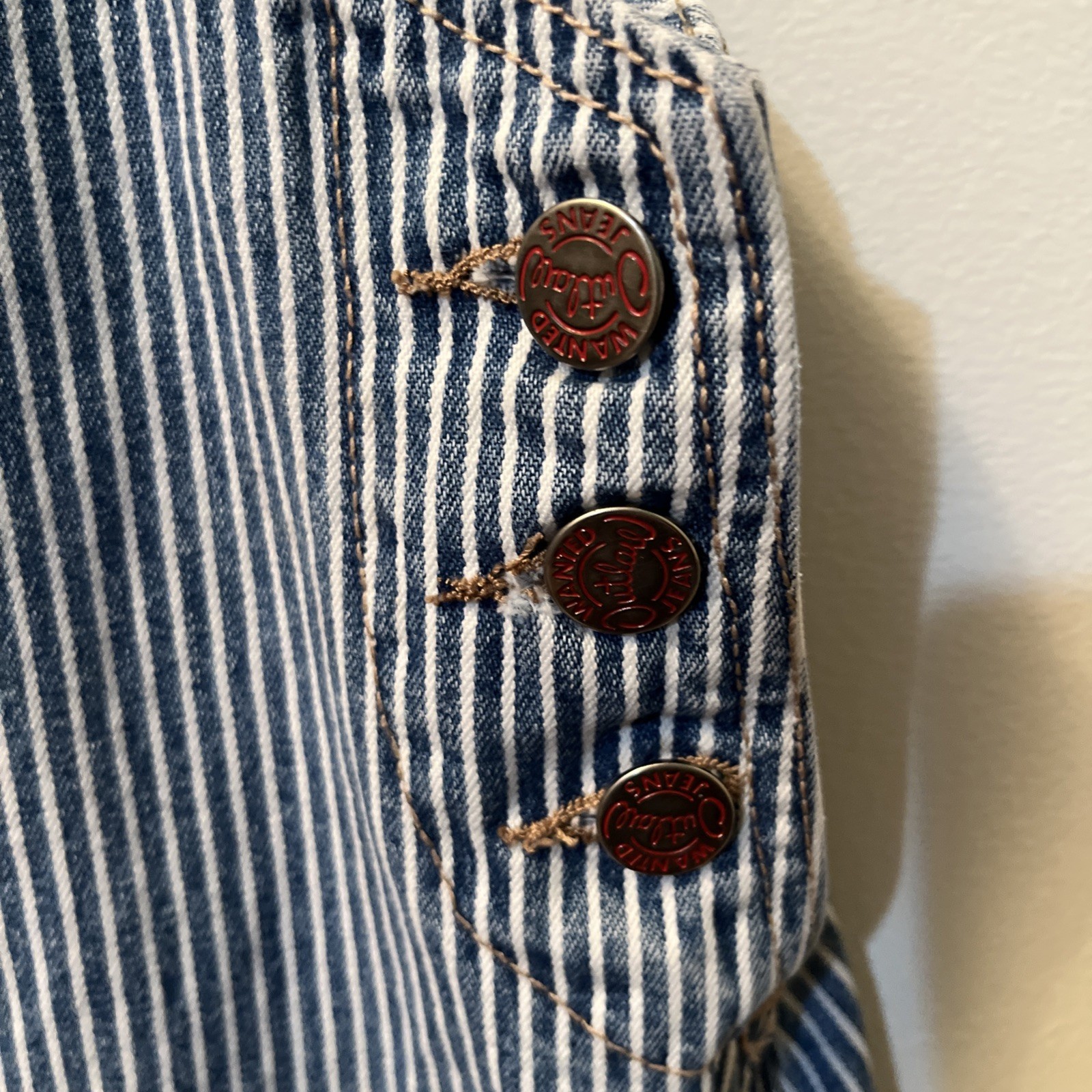 Vintage The Original Outlaw Railroad Conductor Stripe Overall Jumper Size Large